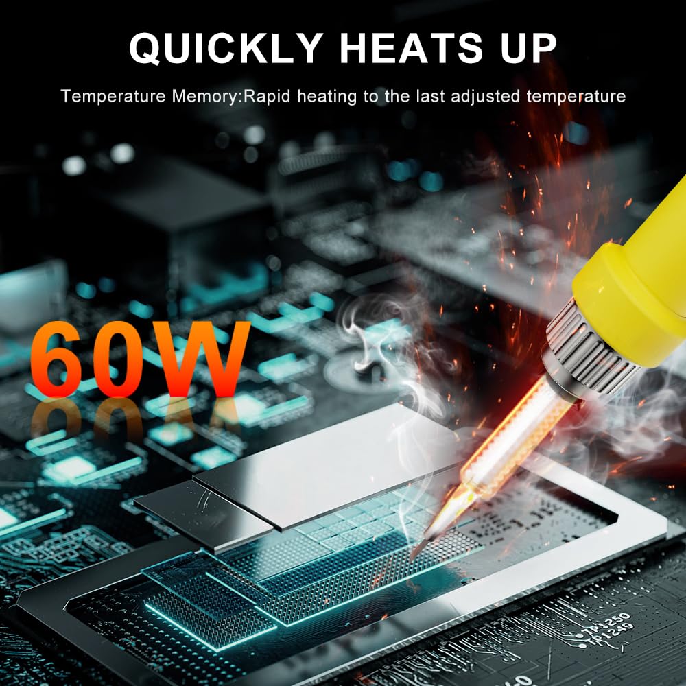 60W Cordless Soldering Iron Kit for makita 18V Battery (NO Battery) Soldering Iron Station with Auto-Sleep,Temperature Regulation for DIY, Appliance Repair,Wire Welding