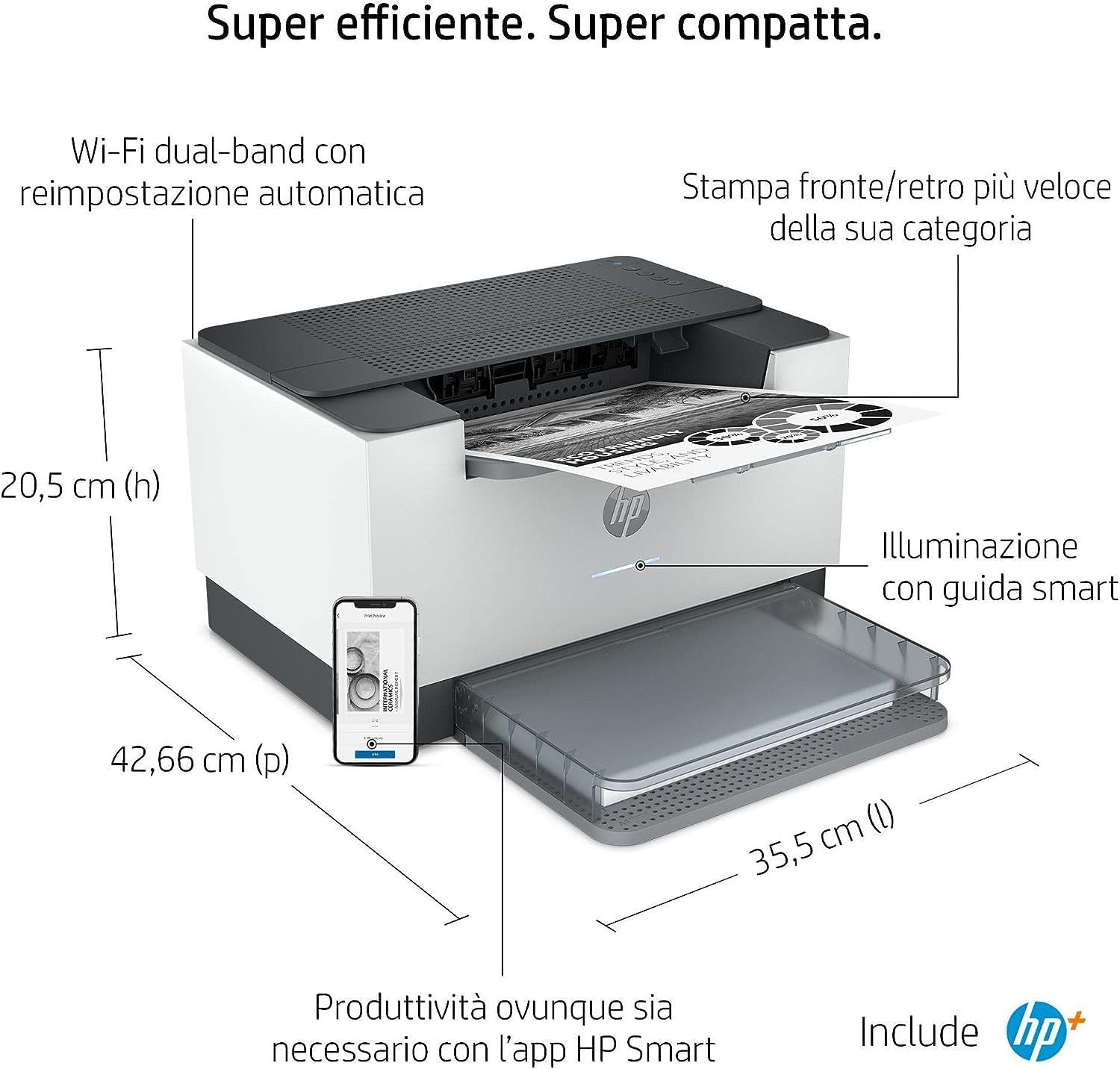 HP LaserJet M209dw Wireless Black & White Printer | 1 Year Limited Warranty | 2-sided printing | 150-sheet input tray Auto-On/Off technology | Best for small businesses and home offices