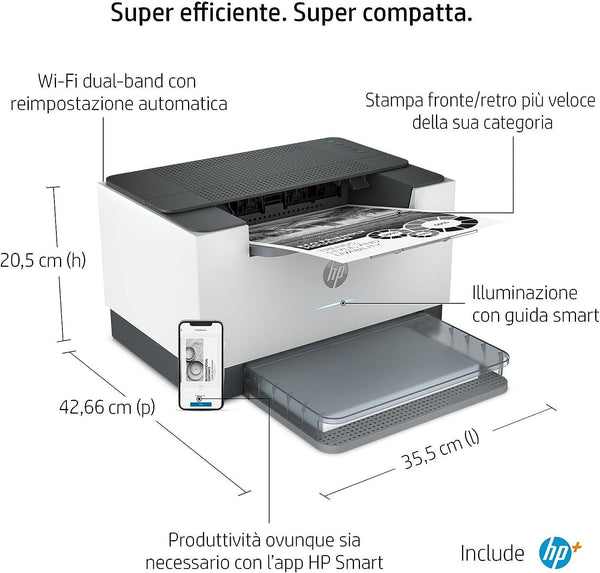 HP LaserJet M209dw Wireless Black & White Printer | 1 Year Limited Warranty | 2-sided printing | 150-sheet input tray Auto-On/Off technology | Best for small businesses and home offices