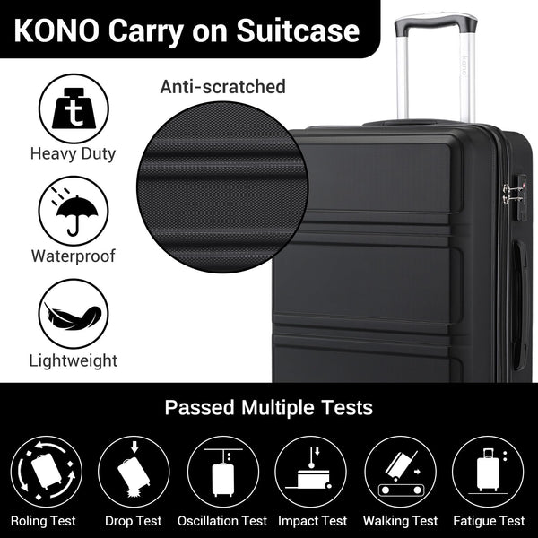 Kono Fashion Hand Luggage Lightweight ABS Hard Shell Trolley Travel Suitcase