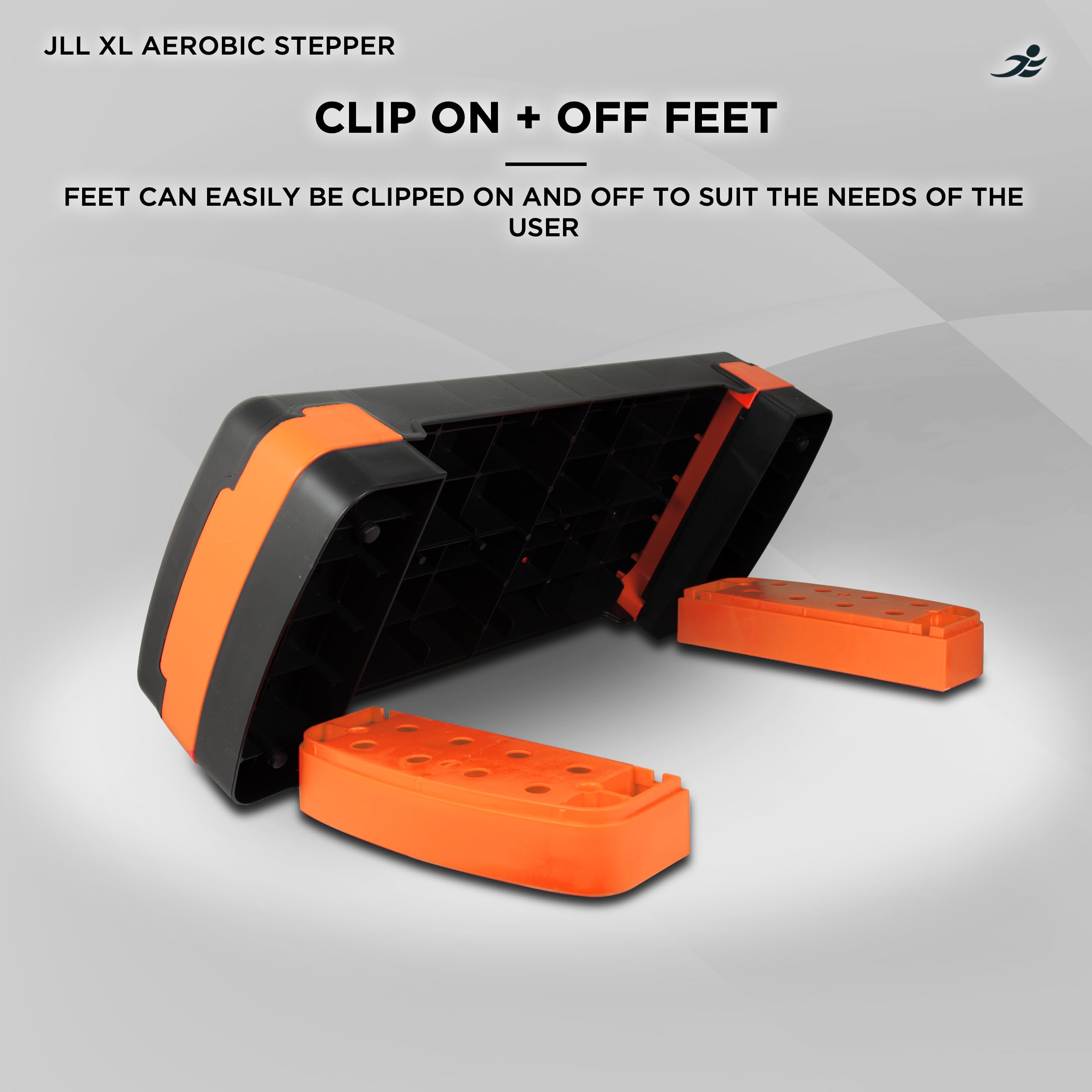 JLL Aerobic Exercise Stepper With Either 2 or 3 Adjustable Step Levels - Great For Home Gym, Cardio, Yoga. (Orange XL)