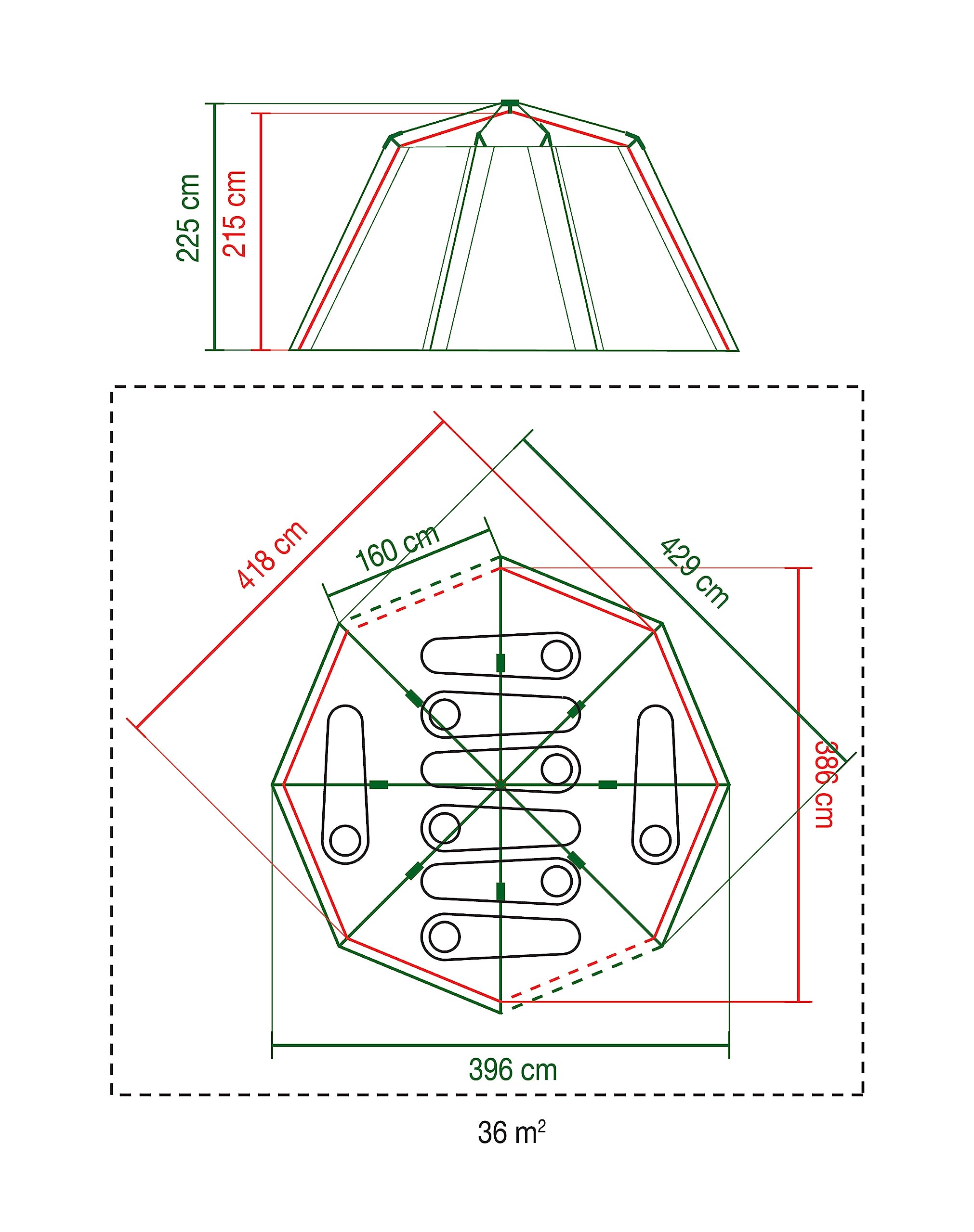 Coleman Tent Octagon, 6 Man Festival Dome Tent, 6 Person Family Camping Tent with 360° Panoramic View, Stable Steel Pole Construction, Sewn-in Groundsheet, 100 Percent Waterproof