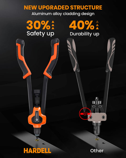 HARDELL Rivet Nut Tool, 14" Rivnut Tool with 100 Pcs Rivet Nuts and 7 Metric & Inch Mandrels M6 M8 M10, 1/4-20, 5/16-18, 3/8-16, 10-24 and Rugged Carrying Case