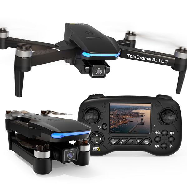 Toladrone TD31LCD Drone with LCD Screen, Digital Image Transmission, Drone with Camera Brushless Motor Drones for Beginners, Foldable RC Quadcopter for Adults