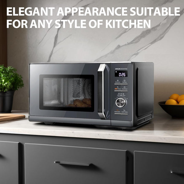 TOSHIBA 26L Air Fry Auto Menu Combo 6-in-1 900W Microwave Oven With Steamer in Morandi Grey, Inverter, Chef defrost, Convection, Combi., Steam, Grill, 10 power levels, 10 Auto Menus, MW3-AC26SFI(MG)