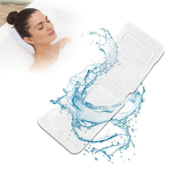Sonhomay Full Body Bath Pillow for Tub Breathable Bathroom Mat Non-slip Bathtub Cushion with 30 Suction Cups Bathtub Accessories