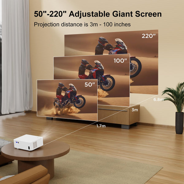 [360°Adjustable Stand] Mini Projector with WiFi and Bluetooth: Electric Focus & Auto Keystone 1080p Supported, 15000L,Phone Projector - 2025 Upgraded Visulapex Portable Home Theater