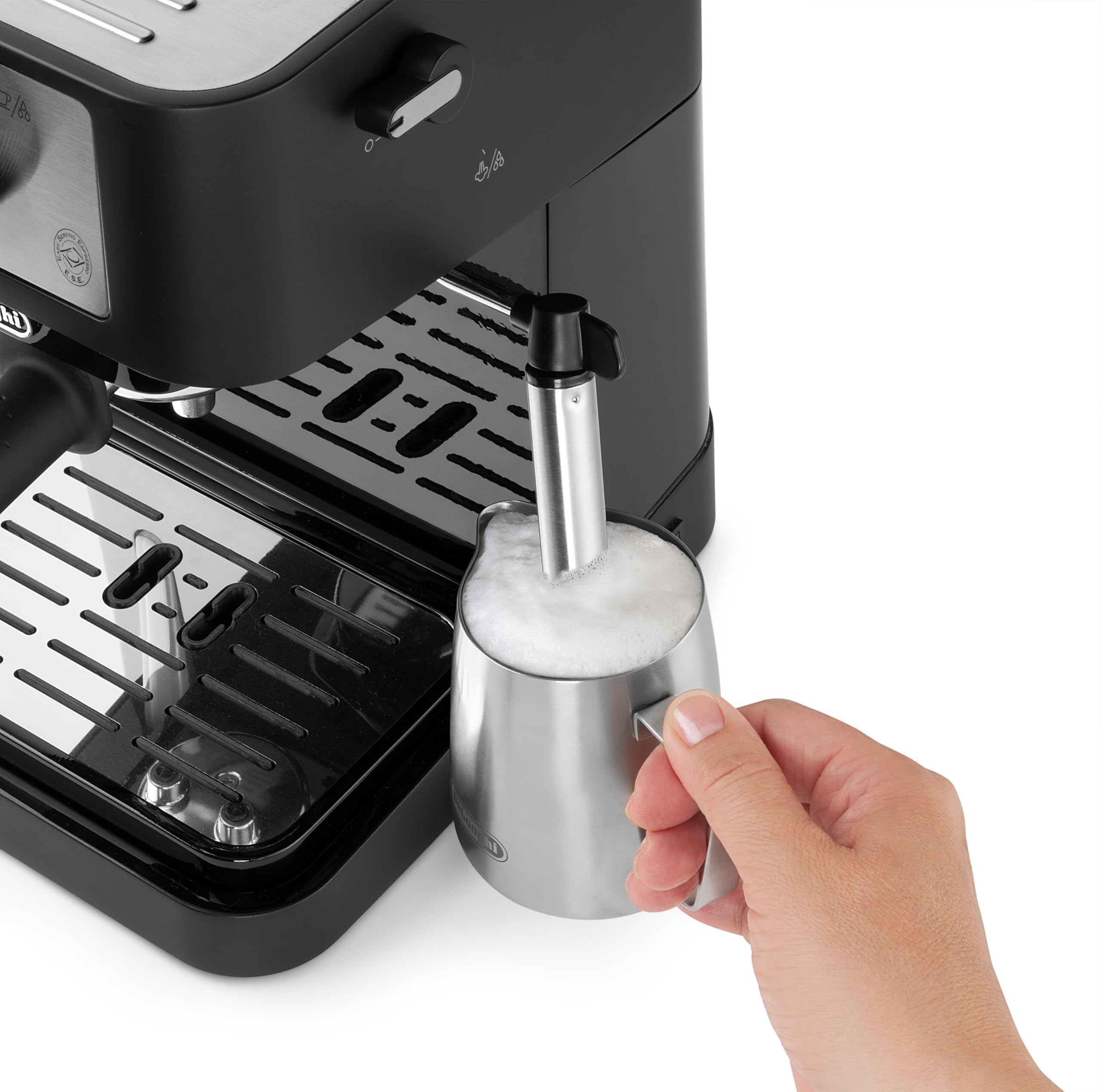 De'Longhi Manual Coffee Machine Stilosa EC260.CR, 15 Bar Pressure, Cappuccino System, Automatic Switch-Off, Compatible with ESE pods, 2 Level Tray, Capacity 1L Cream