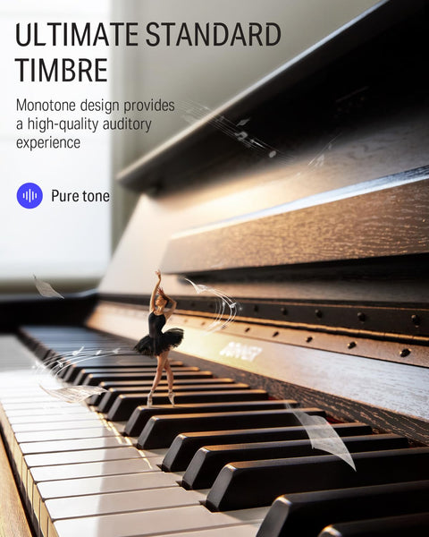 Donner DDP-60 88 Key Digital Piano for Beginner, Electric Keyboard with Velocity-Sensitive Keys, 128 Voices, 83 Rhythms, 8 Reverb Effects, 5 Strength Curves, Auto Chord, Gray