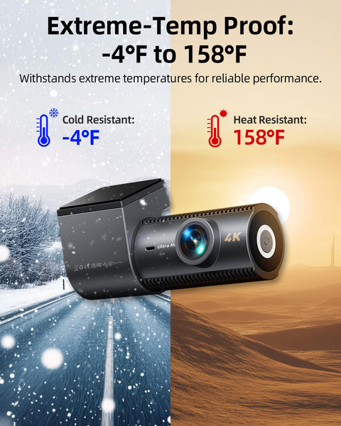 Dash Cam Front and Rear, 4K Dashcam with 64GB SD Card, 1.5'' IPS Display Dual Car Camera with 5GHz Wi-Fi, 24/7 Parking Mode, G-Sensor, Night Vision, 170° Wide Angle, Loop Recording, App Control