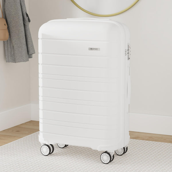 Kono Lightweight Suitcase Hand Luggage Polypropylene Hard Shell Travel Trolley