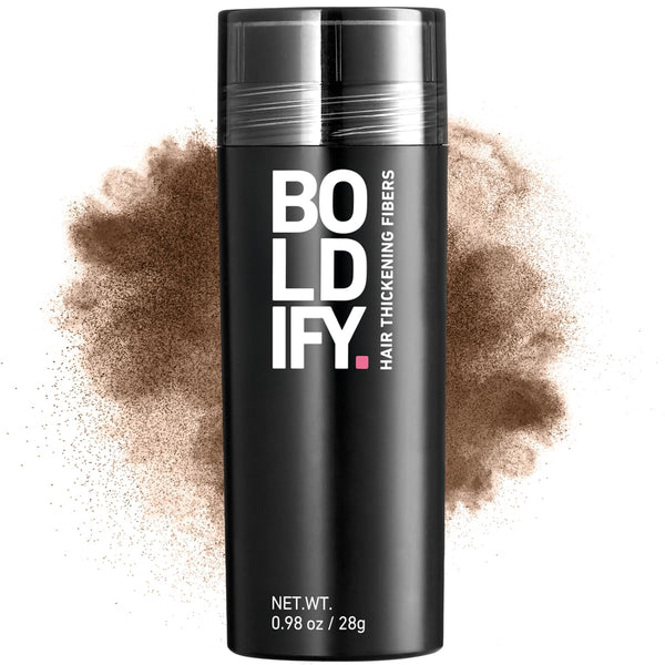 BOLDIFY Hair Fibres (56g) - Fill In Thinning and Fine Hair for an Instantly Fuller, Thicker Look - 14 Shades for Women and Men - Medium Brown