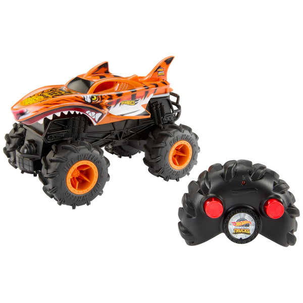Hot Wheels Monster Trucks Remote Control Car, 1:15 Scale Mega-Wrex Alive Battery-Powered RC Vehicle with Lights & Sounds, JBD90