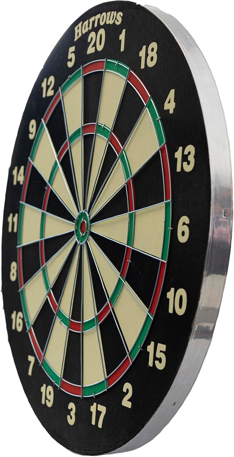 Harrows Dart Board Family Game I Dart Board Set I Dartboard with 6 Darts I Darts Board with over 10 Games I 6 Darts Set With Board