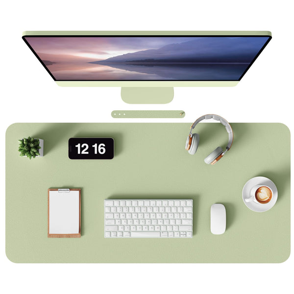 MOLMO Non-Slip Desk Mat, Waterproof Desk Pad Table Protector, Easy Clean Laptop Mat Large Mouse Pad Leather Writing Mat with Suede for Office /Home/Decor (Light Green, 60 x 35 cm)