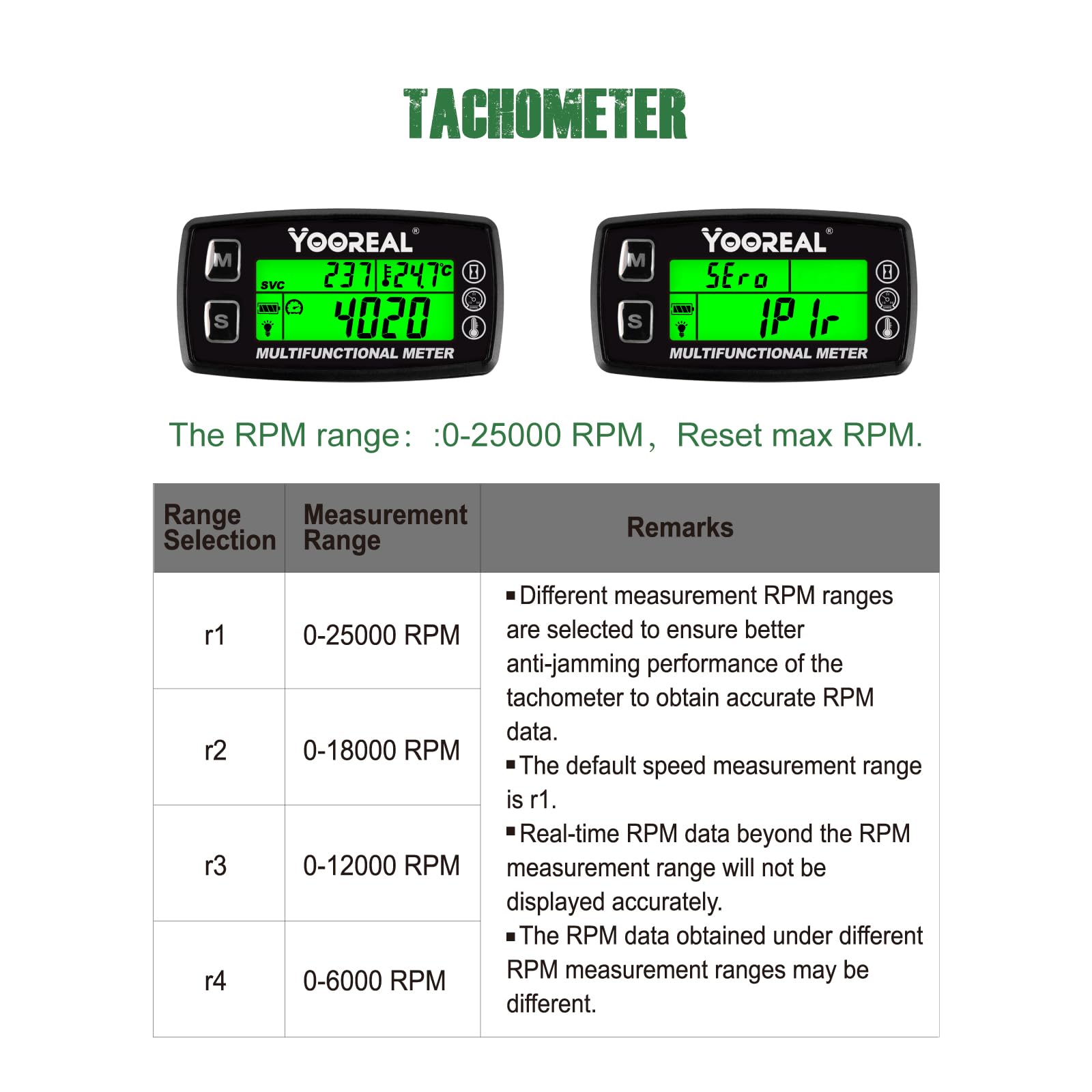 Yooreal Engine Temperature Gauge,TEMP Meter,User Shutdown Tachometer for Scooter Snowmobile Mini Bike Motorcycle Lawn Mower Generator Dump Truck