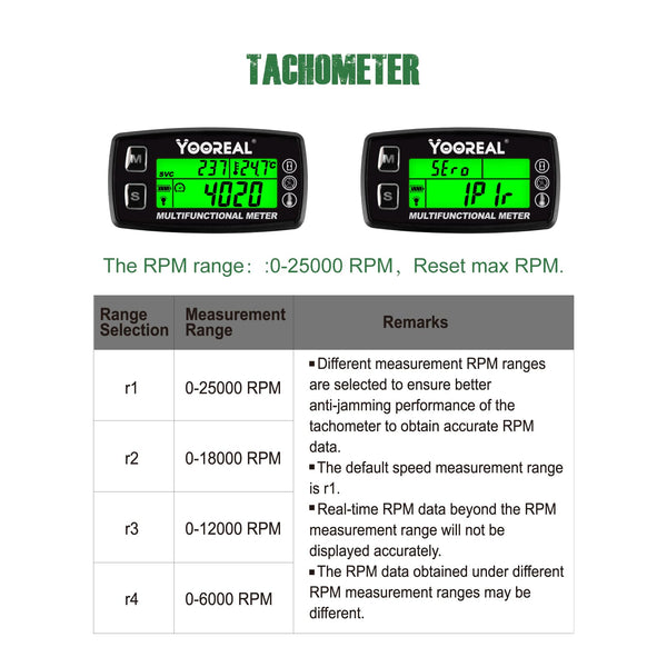 Yooreal Engine Temperature Gauge,TEMP Meter,User Shutdown Tachometer for Scooter Snowmobile Mini Bike Motorcycle Lawn Mower Generator Dump Truck