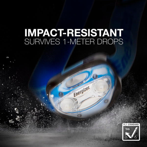 Energizer Vision HD+ Head Torch, Bright Headlamp, Water Resistant, Hands-Free, Lightweight for Indoor and Outdoor Activities, Batteries Included