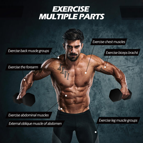 ACTIVE FOREVER Dumbbells 2?10kg, Set of 2, Hex Dumbbells Pair, Neoprene Waterproof Non-slip Dumbells Set (Black)