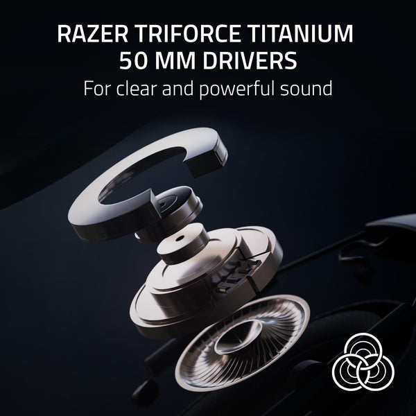Razer BlackShark V2 Pro (2023) for PC - Premium Wireless E-Sports Headset (HyperClear Super Wideband Mic, TriForce Titanium 50 mm Driver, Bluetooth, Up to 70hrs Battery) White