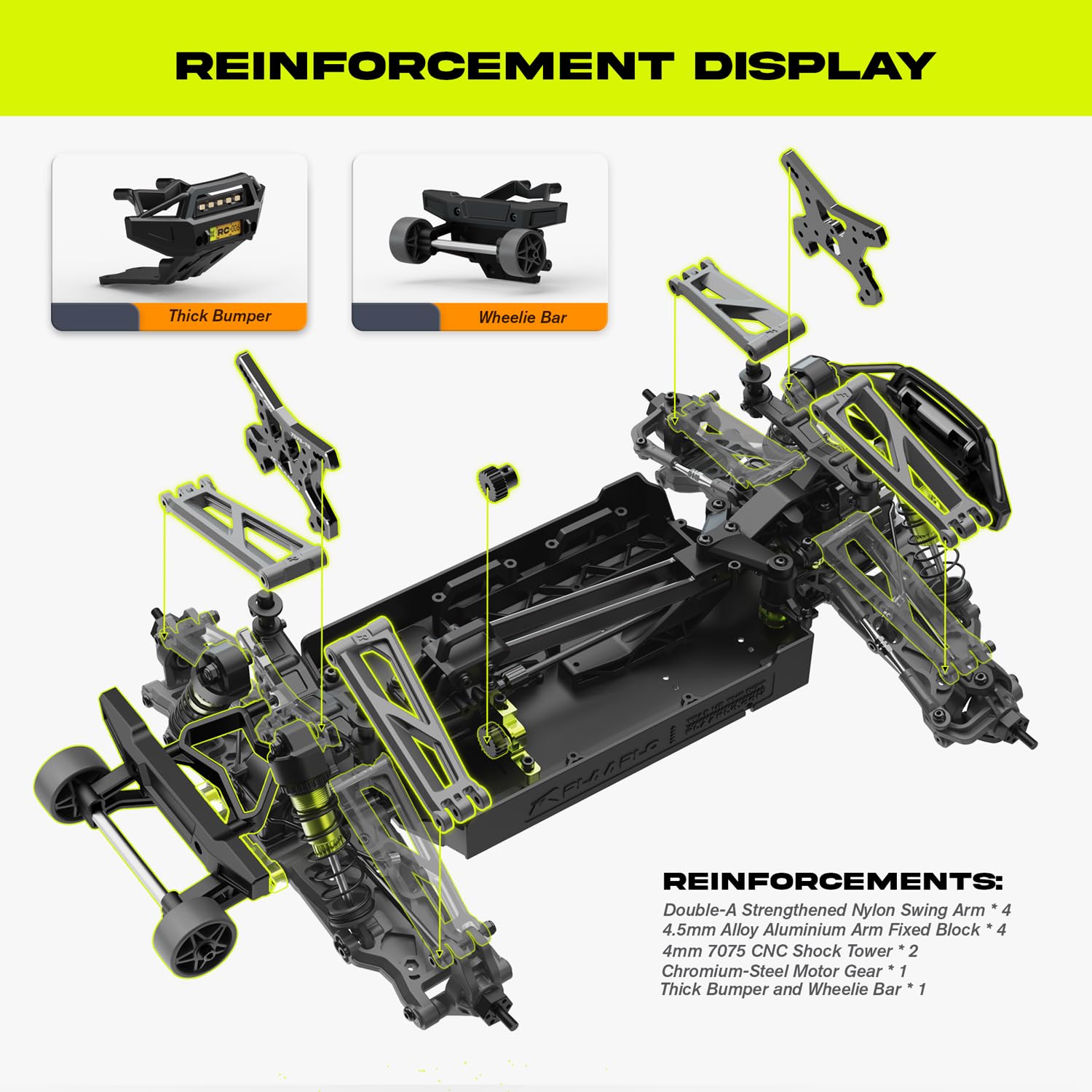 AMORIL 1/10 RTR Brushless Fast RC Cars for Adults,Max 50mph Hobby Electric Off-Road Monster Truck,Waterproof High Speed RC Car 4WD Remote Control Car with 3S Lipo,Green