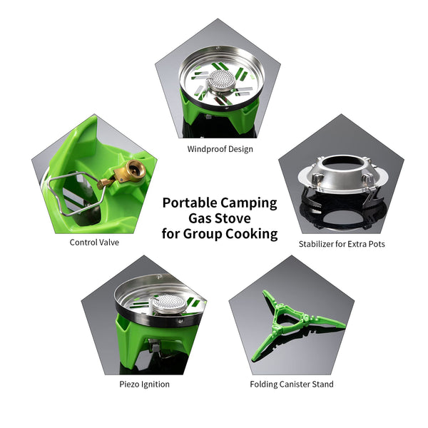 Fire-maple FMS-X2 Personal Cooking System Outdoor Hiking Camping Equipment Oven with Piezo Ignition POT Support & Stand for Outdoor Acitivities- Portable Propane Gas Stove Burner