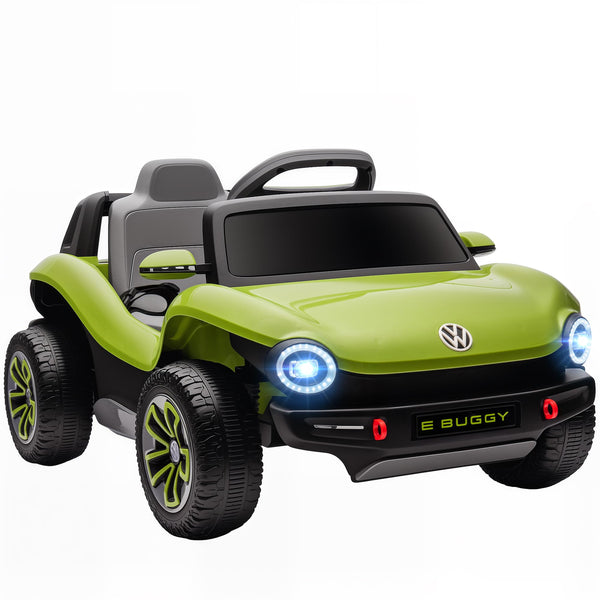 AIYAPLAY Volkswagen E-Buggy Licensed Electric Car for Kids, 12V Kids Electric Ride on with Remote Control, Suspension, Slow Start, LED Lights, USB, Music, Horn, for Ages 3-6 Years, Pink