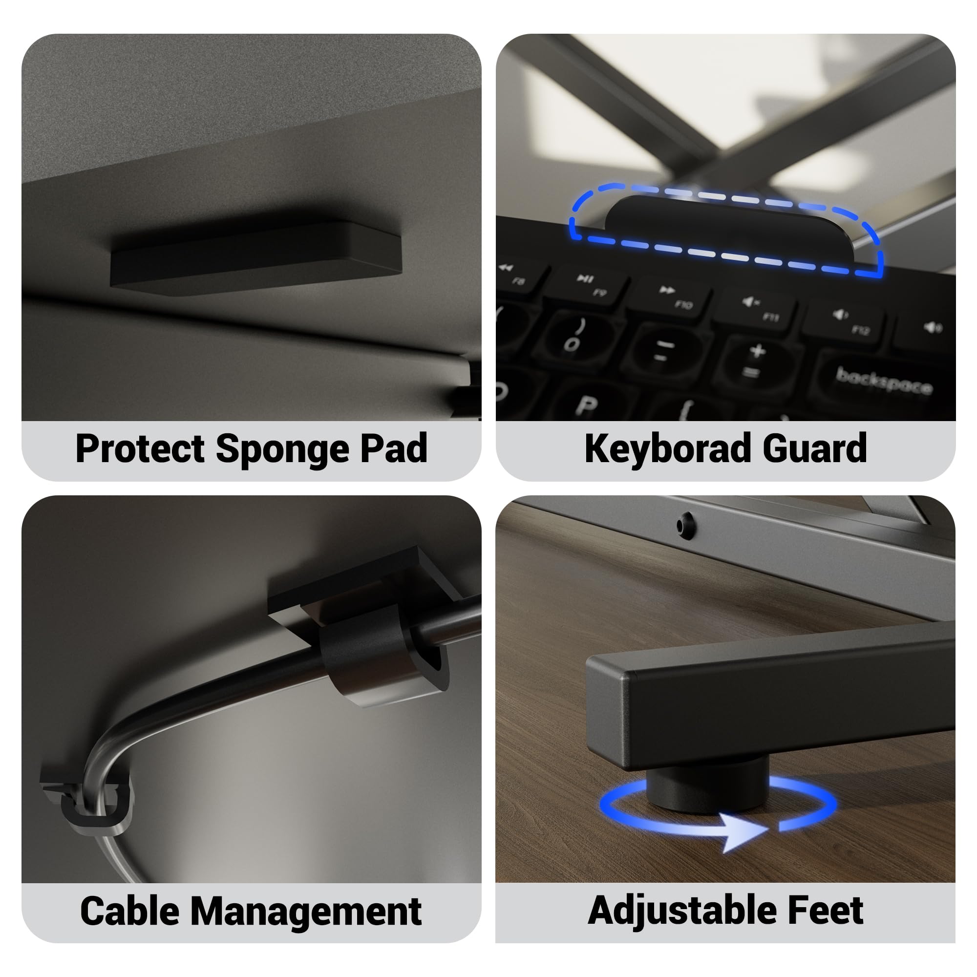 ERGOMAKER Standing Desk Converter, 36"/91cm Wide Height Adjustable Quick Sit to Stand Up Desk Riser for Dual Monitor