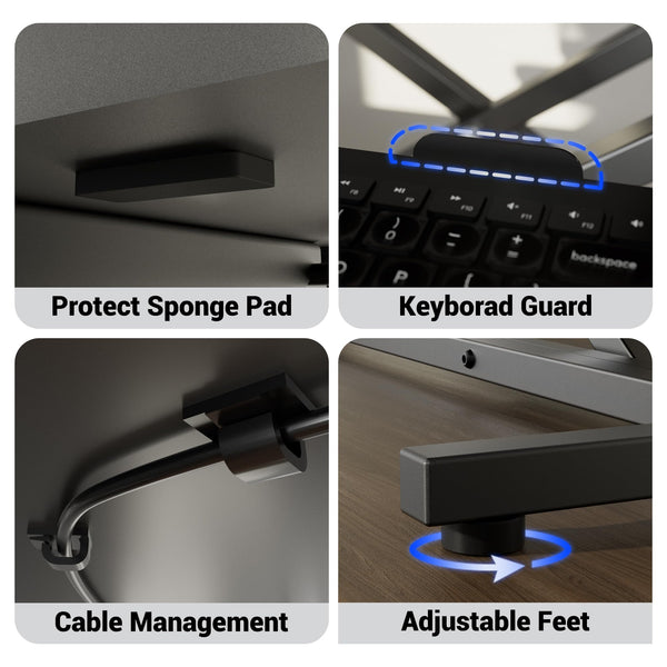 ERGOMAKER Standing Desk Converter, 36"/91cm Wide Height Adjustable Quick Sit to Stand Up Desk Riser for Dual Monitor