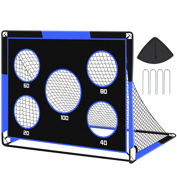 Gofady 2-in-1 Football Goal for Kids - Portable & Durable Soccer Training Net with 5 Target Ranges, Foldable Design, Carrying Bag, Easy Assembly for