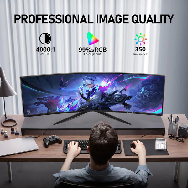 Gawfolk 34 Inch Ultrawide Curved 144Hz Gaming Computer Monitor 1500R PC Screen 21:9 UWQHD (3440x1440),Adaptive Sync,178° Viewing Angle,Display Port、HDMI 2.0, VESA75x75MM-Black