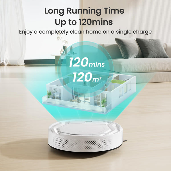 Lefant M210 Robot Vacuum Cleaner, 2200Pa Strong Suction, 7.8cm Thin 28cm DIA, Automatic Self-Charging Small Robotic Vacuums, Wi-Fi/App/Alexa Control, Ideal for Pet Hair Hard Floor and Carpet