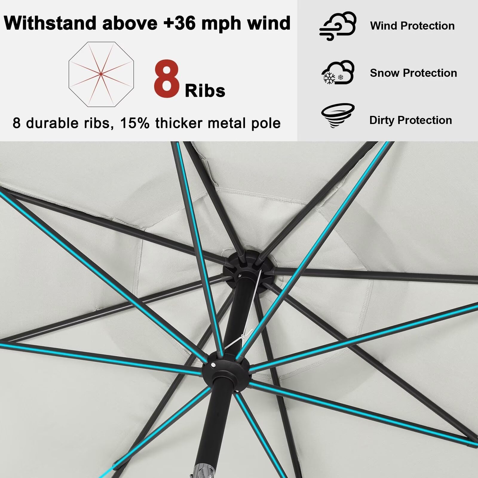 ABCCANOPY 9FT Cantilever Parasol, Gray