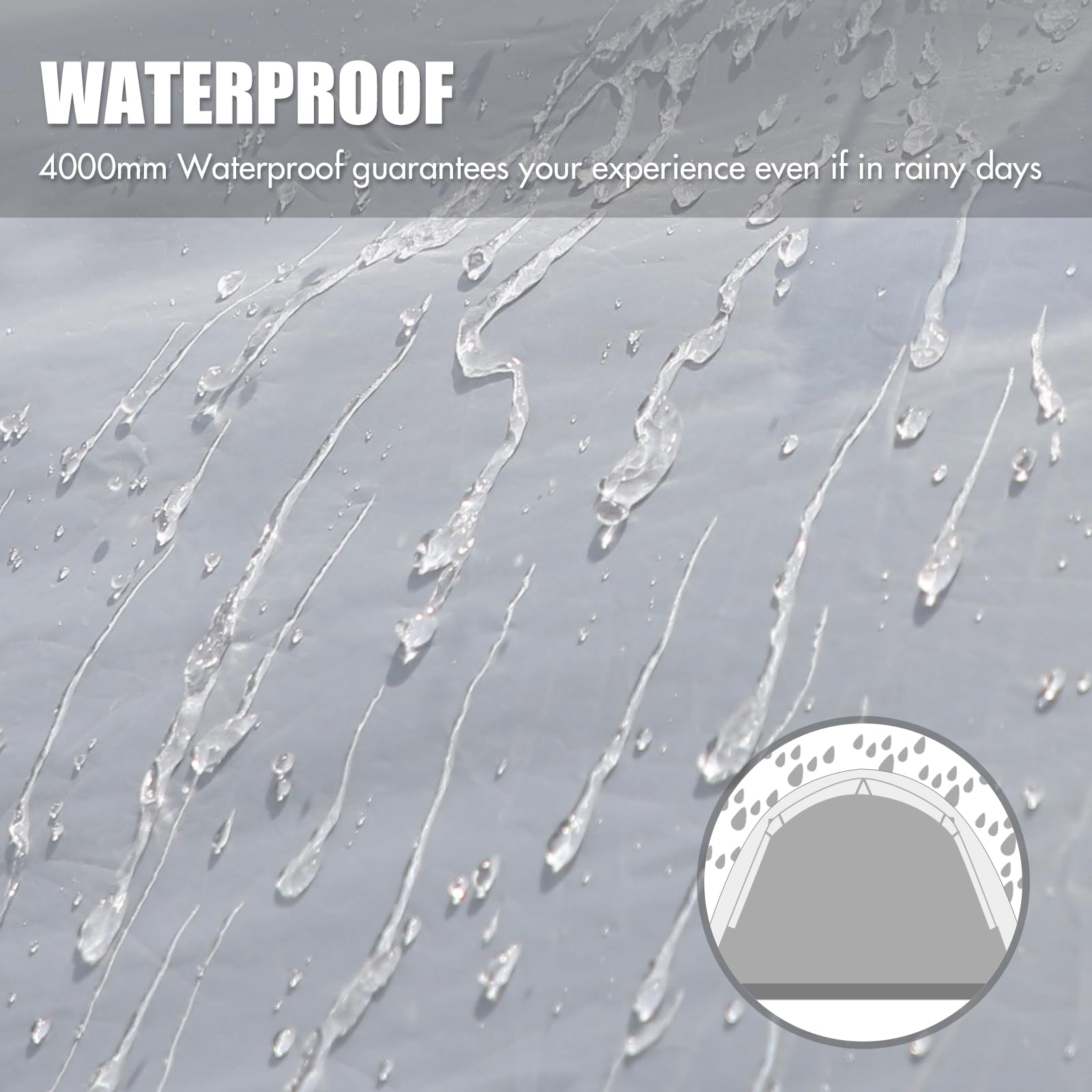 Portal 3-4 Man Tent with Porch, Camping Tent for 3 to 4 Persons with Sewn-in Groundsheet, 4000mm Waterproof Family Tent with Bedroom, Lightweight Dome Tent for Outdoor Garden Backpacking Hiking