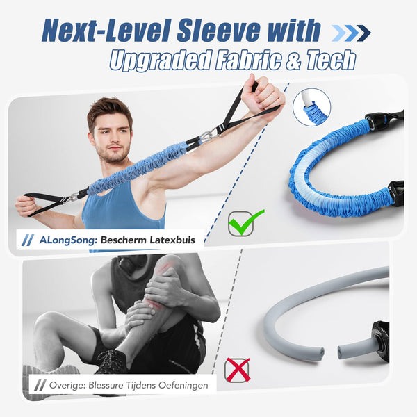 ALongSong Pilates Equipment Pilates Reformer With 6 Resistance Bands 20/30/40lbs Anti-Snap Protection For Home Gym Workout Yoga Twisting Squat