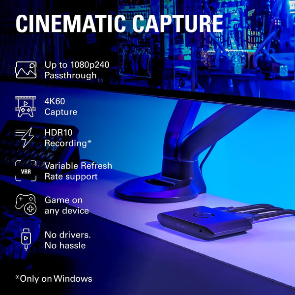 Elgato 4K X – Capture Up to 4K144 with Ultra-Low Latency on PS5|Pro, Xbox Series X|S, Nintendo Switch 2, OBS and More, HDMI 2.1, VRR, HDR10, USB 3.2 Gen 2, for Streaming & Recording, PC|Mac|iPad