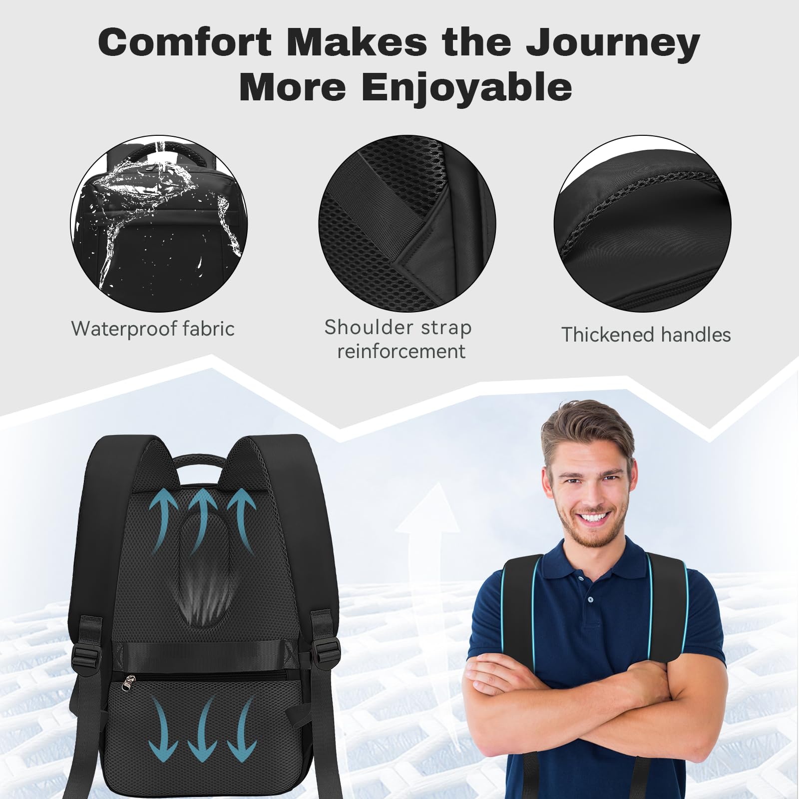 Xkdoai for Ryanair Cabin Bags 40x20x25, Travel Backpack Underseat Hand Luggage Carry-ons Airplanes Flight Bag Suitcases for Men Women