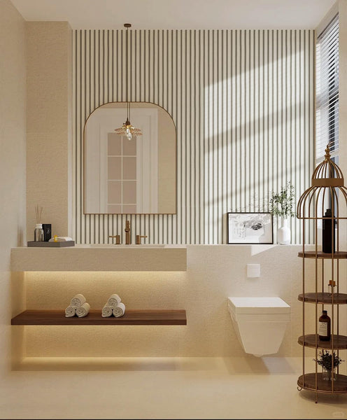 myforHD Self-Adhesive Wood Grating Wallpaper Wood Stripe Grain Natural Wooden Slats Wallpaper Peel and Stick Contact Paper PVC Vinyl Film Removable Waterproof