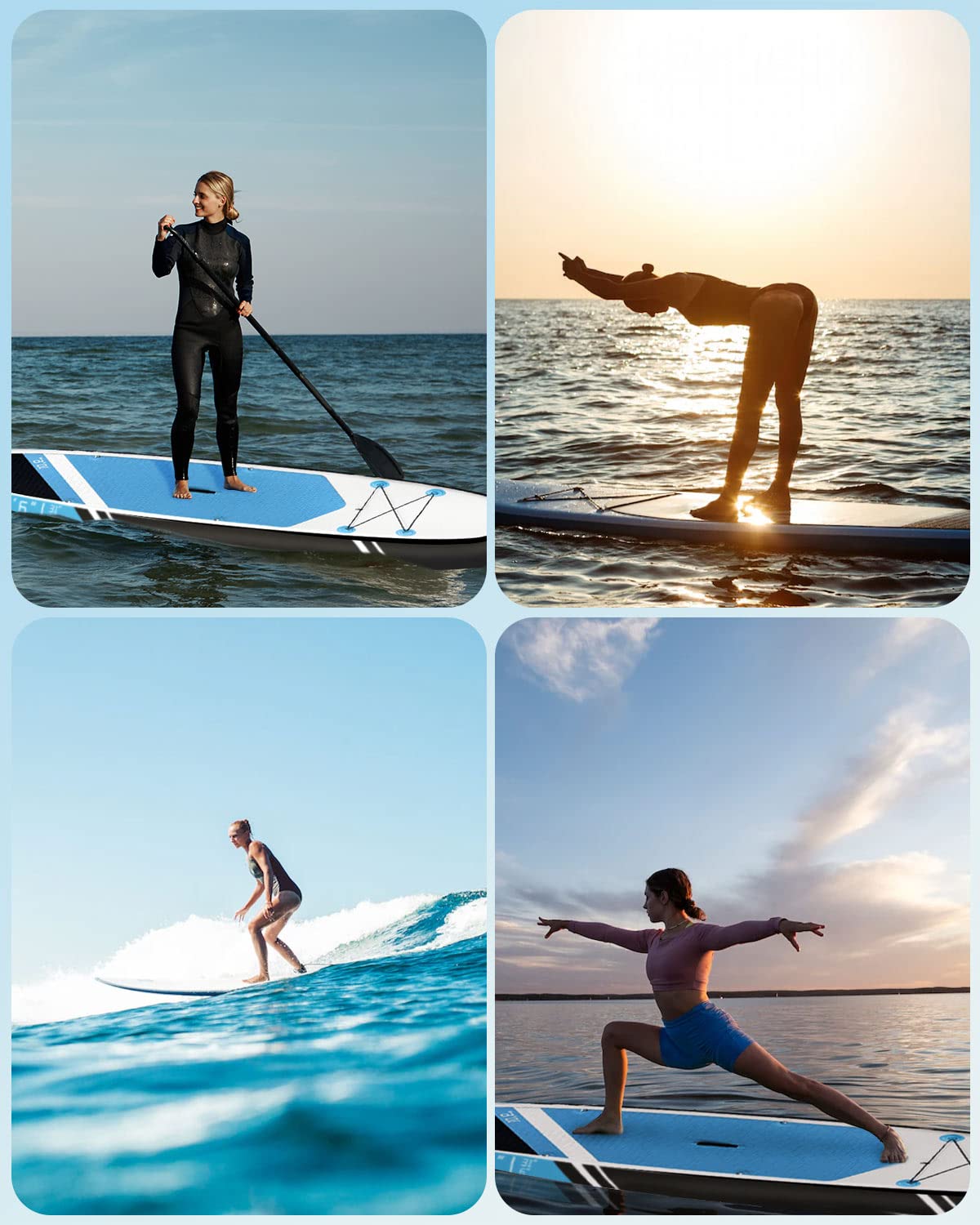 Inflatable Stand Up Paddle Board 10'6"×31"×6"", Max 140KG Load SUP Paddle Board with Accessories Waterproof Cell Phone Bag, Excellent Paddleboards for Adults/Youth/Beginners/Advanced/Water yoga