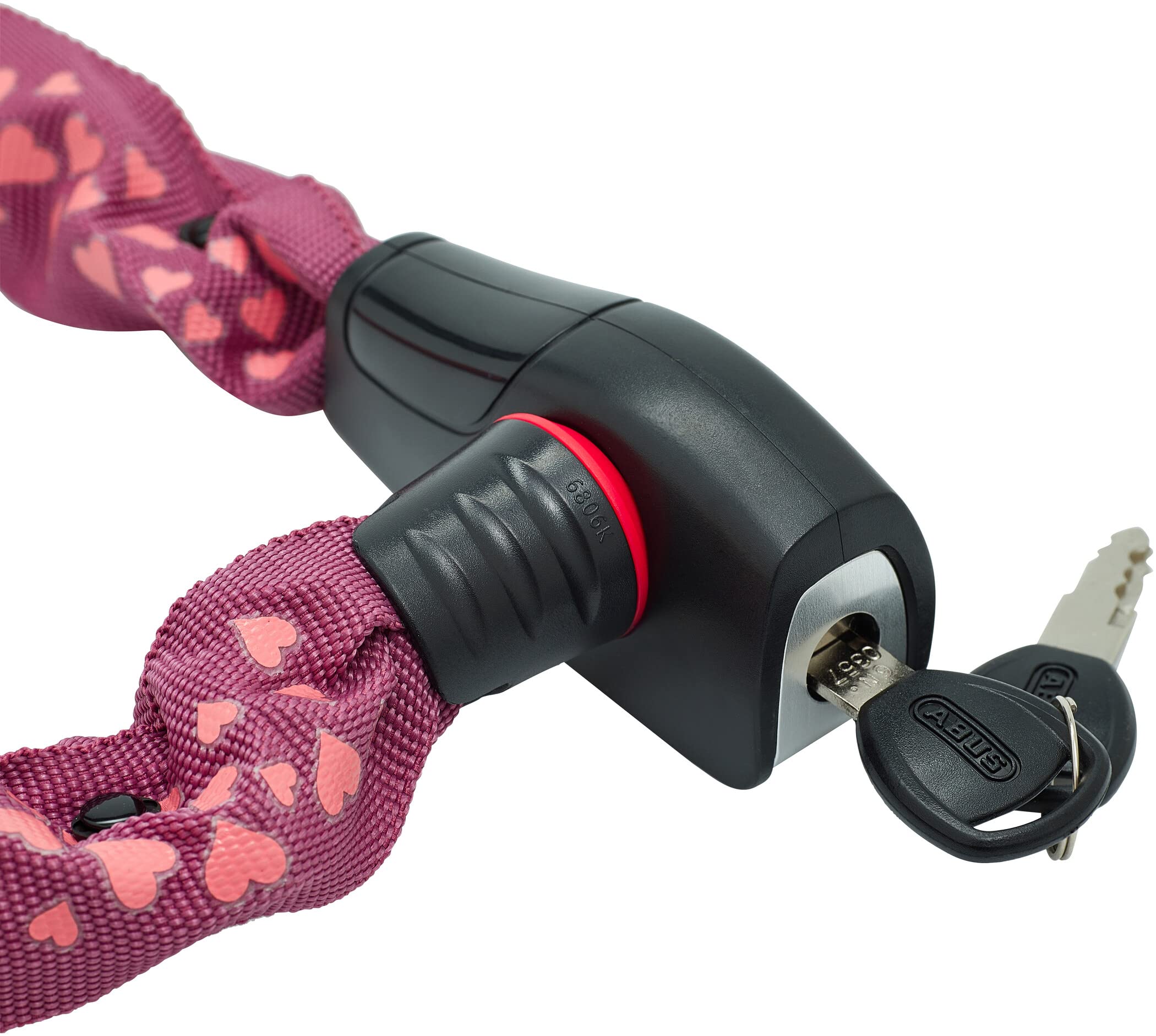 ABUS Catena 6806K chain lock - Lightweight hardened steel bike lock with fashionable textile tube - Square chain with security level 6