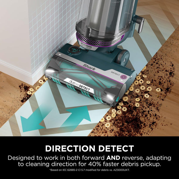 Shark PowerDetect Corded Upright Vacuum Cleaner, DuoClean Detect, Reverse Clean, Anti Hair Wrap Plus, Anti-Allergen, 8m Cord, 1.3L, Dusting Brush, Pet, Crevice, Multi Surface Tools & Bag, AZ3900UKTBK