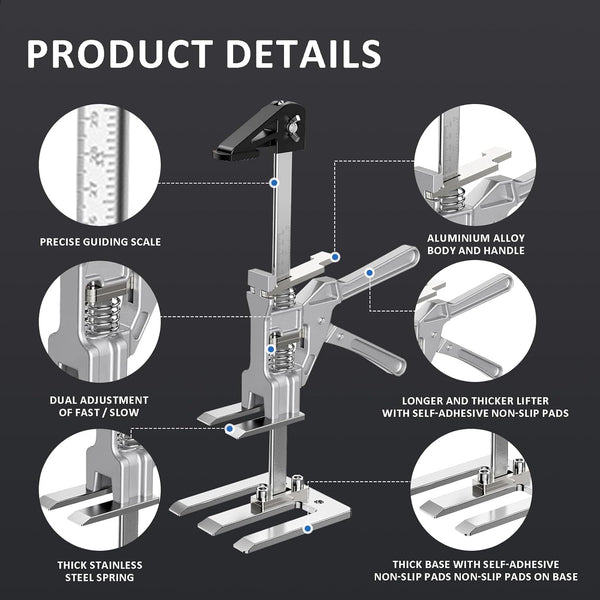 Labor Saving Arm Jack 2 Pack, Multi-Function Hand Lifting Tool Jack, Two-Speed Descent Furniture Lifter Jacks, Arm Tool Lift for Installing Cabinets,Doors & Windows, Load-Bearing 400 kg