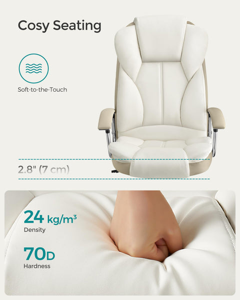 SONGMICS Office Chair, Desk Chair, Gaming Chair with Armrests, Swivel Computer Chair, Executive Office Chair, Adjustable Height, Tilt Function, Home Office, Study, Ink Black OBG57BUKV1