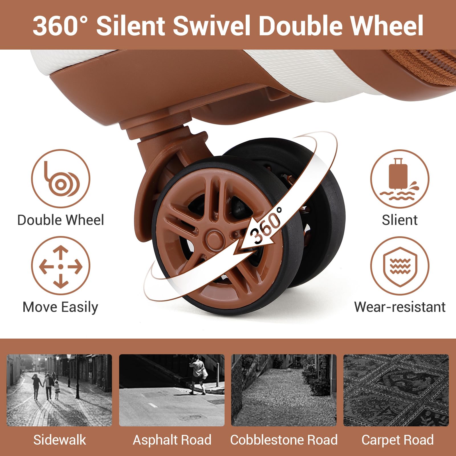 Kono Fashion Hand Luggage Lightweight ABS Hard Shell Trolley Travel Suitcase