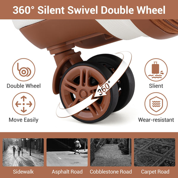 Kono Fashion Hand Luggage Lightweight ABS Hard Shell Trolley Travel Suitcase