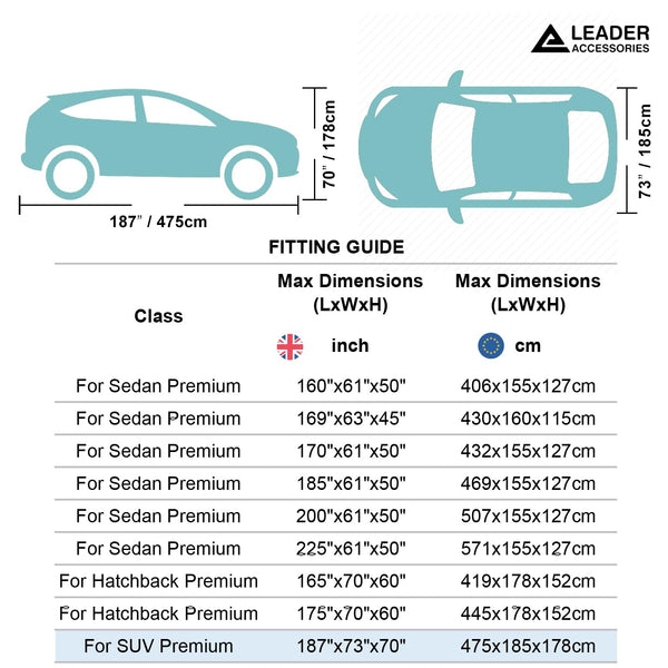 Leader Accessories Full Car Cover Premium 5 Layers Waterproof Breathable Vehicle Cover Universal Fit (Sedan-200"x61"x50",Grey,Outdoor)