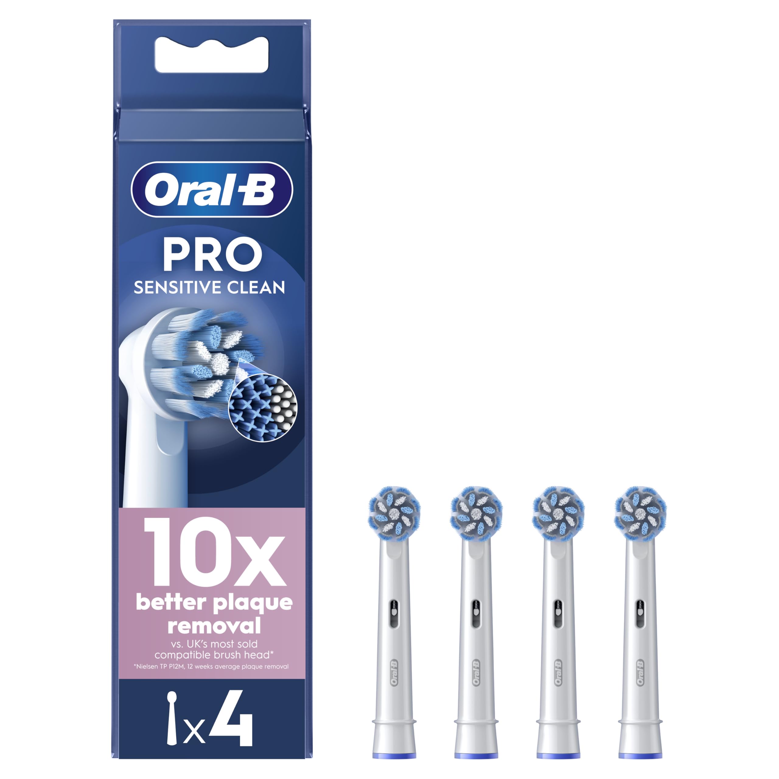 Oral-B Pro Sensitive Clean Toothbrush Heads, Pack of 10 Counts, Suitable for Mailbox