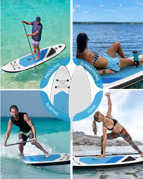 Inflatable Stand Up Paddle Board 10'5''×30''×6'', SUP Inflatable Paddle Boards Ultra Light Surfing Board Kit for Adults, Set with Adjustable Paddle Hand Pump Fin Backpack Phone Case Repair Kit