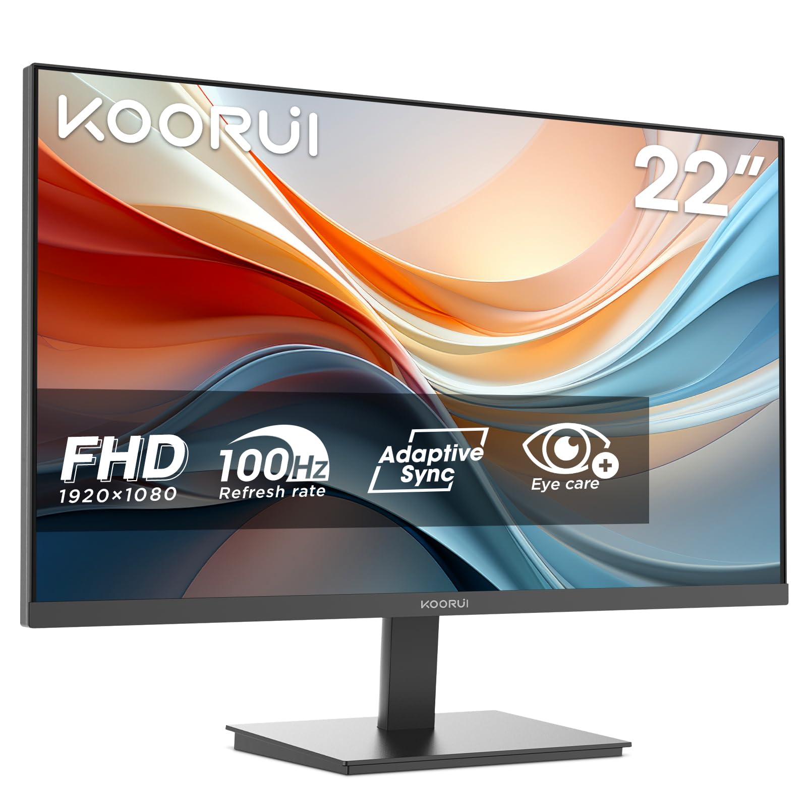 KOORUI E2711F 27 Inch FHD Monitor, Gaming 100Hz, IPS Computer Monitors, 1080P Pc Screen, Adaptive Sync, 5ms, VESA 100x100mm, Eye Care, HDMI, VGA