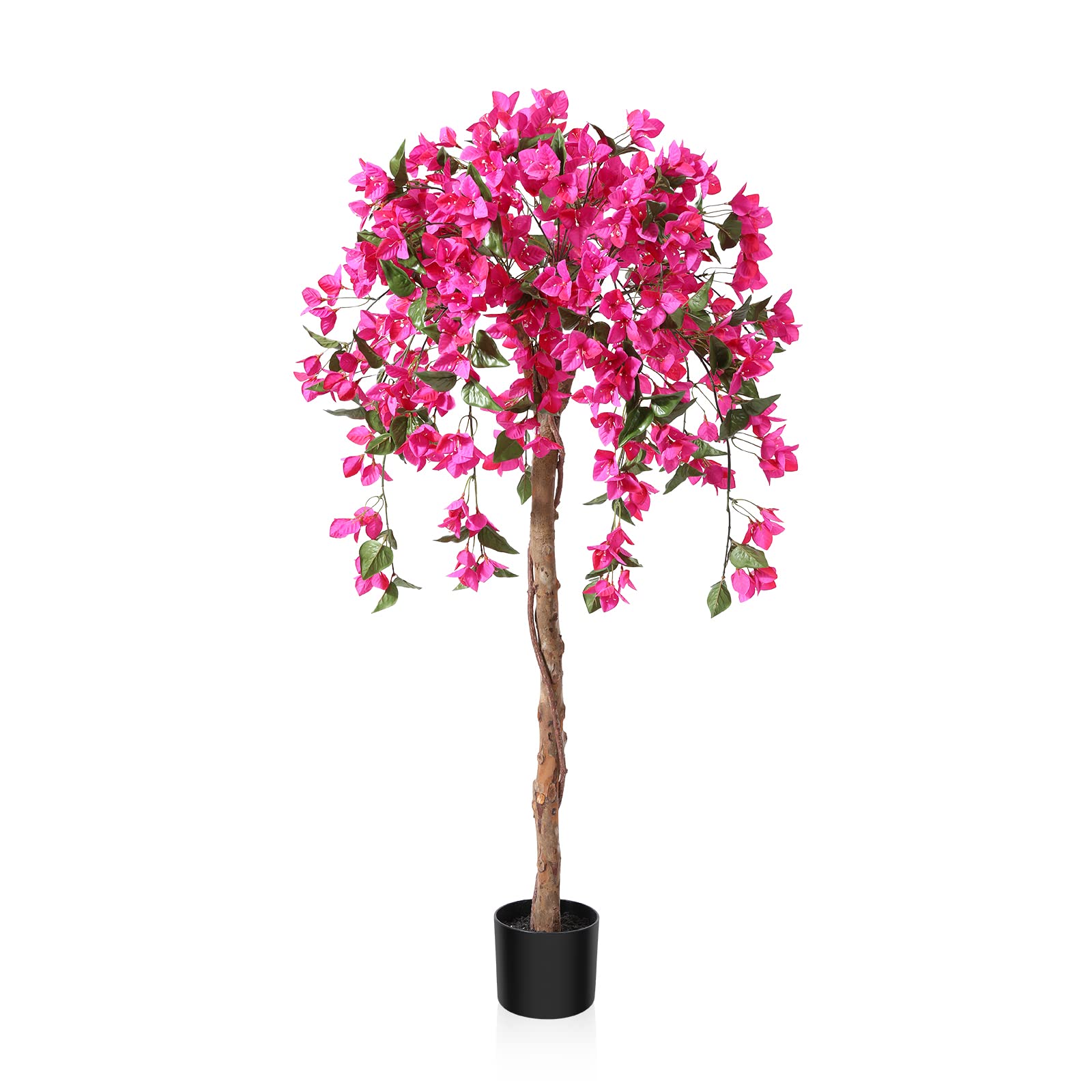 Fopamtri Artificial Plants Bougainvillea Tree 120 cm Artificial Blossom Tree, Fake Plants in Pot Large Pink Artificial Tree with Flowers for Home